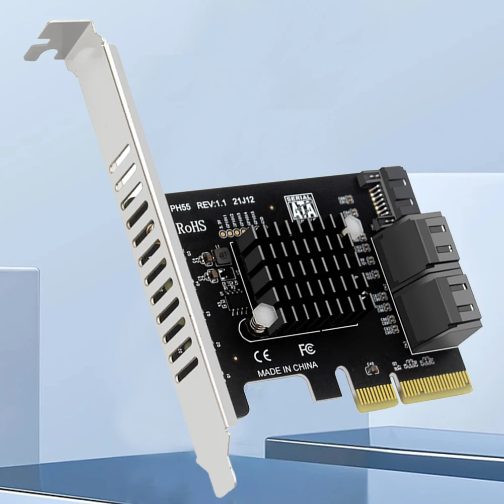 5 Port SATA 3 PCI Express Expansion Card PCI-E SATA Controller SATA Multiplier PCIe X4 To SATA3.0 Expansion Adapter Card for PC
