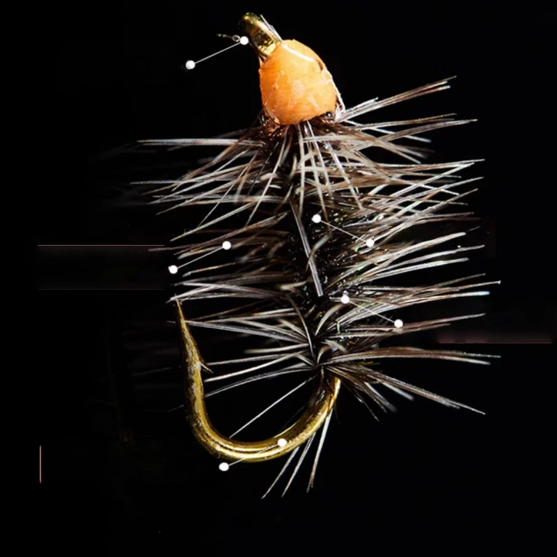 Handmade Barbed Floating Dry Fly Hooks Micro Lure Bait Minnow Feather Fly Hooks Silver Fish Stream Fishing Hooks Angling Tackle