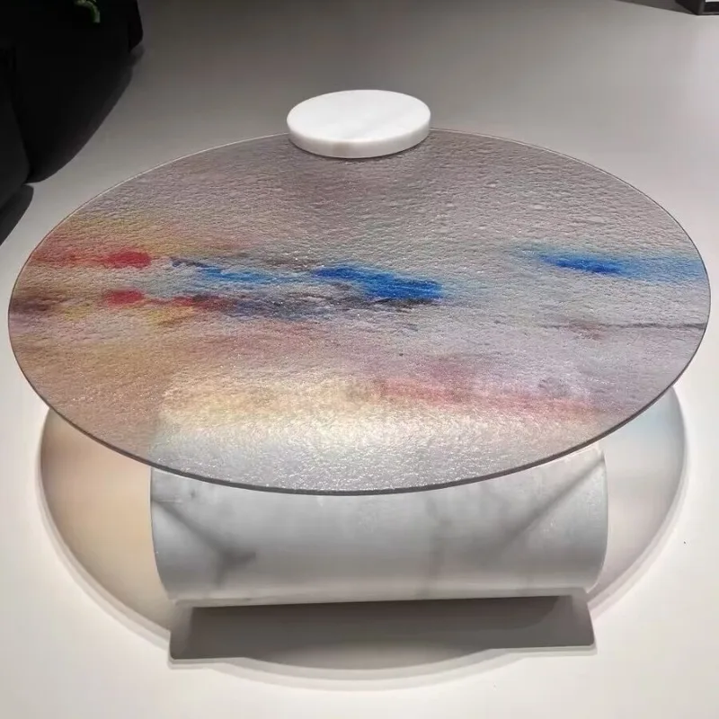 Water ripple coffee table, glass marble Italian simple living room coffee table