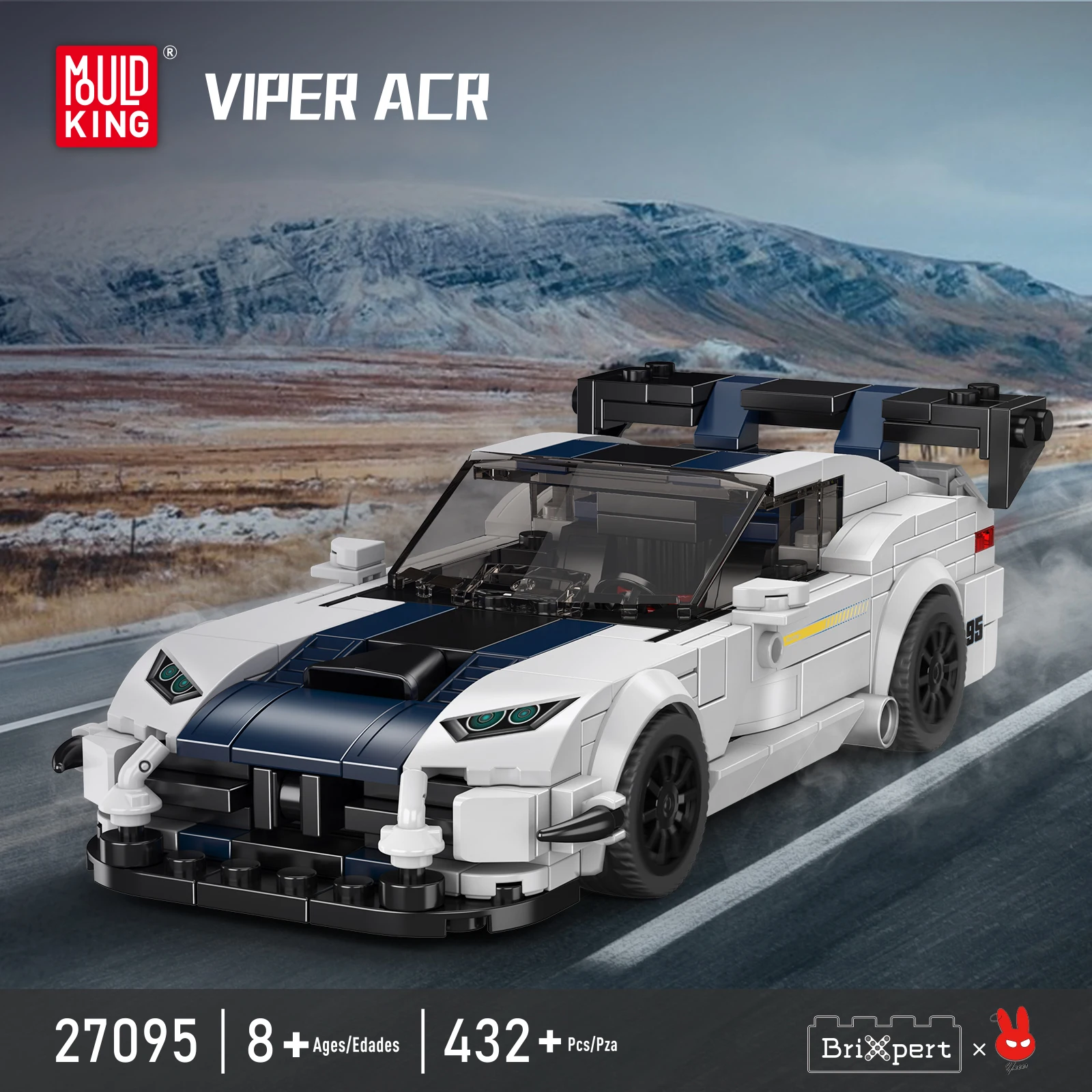 Mould King 432pcs Viper ACR Mini Car Series Small Building Blocks Creative DIY Toy for Kids