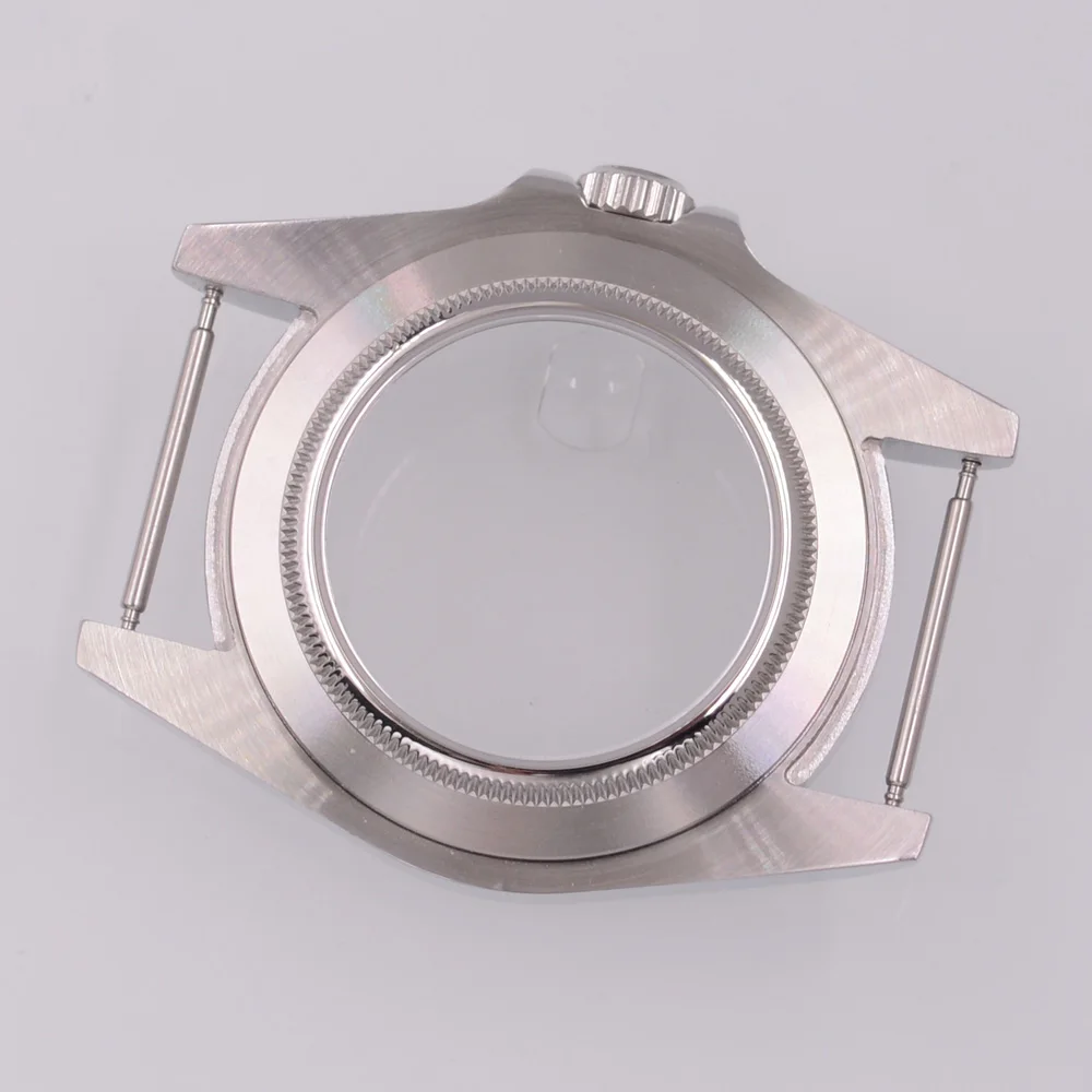 40MM Sapphire Glass Silver Pig Mouth Watch Case Fit NH34 NH35 NH36 PT5000 ETA2824 ST2130 Movement Watch Accessories