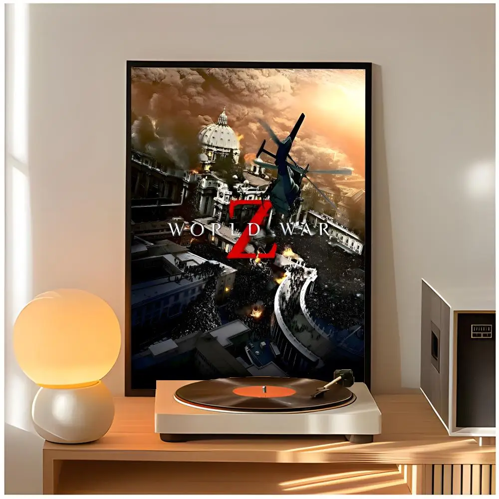 zombie action w-world war z Poster Classic Wall Art  Home Decor  Peel and Stick Unframed view 5