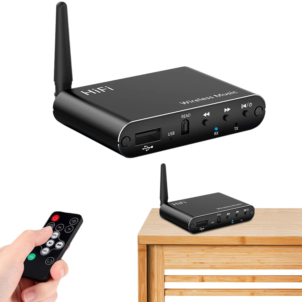 

Bluetooth-Compatible 5.4 Audio Adapter 3.5mm Aux HiFi Wireless Stereo Transmitter Receiver U-Disk Play with Remote