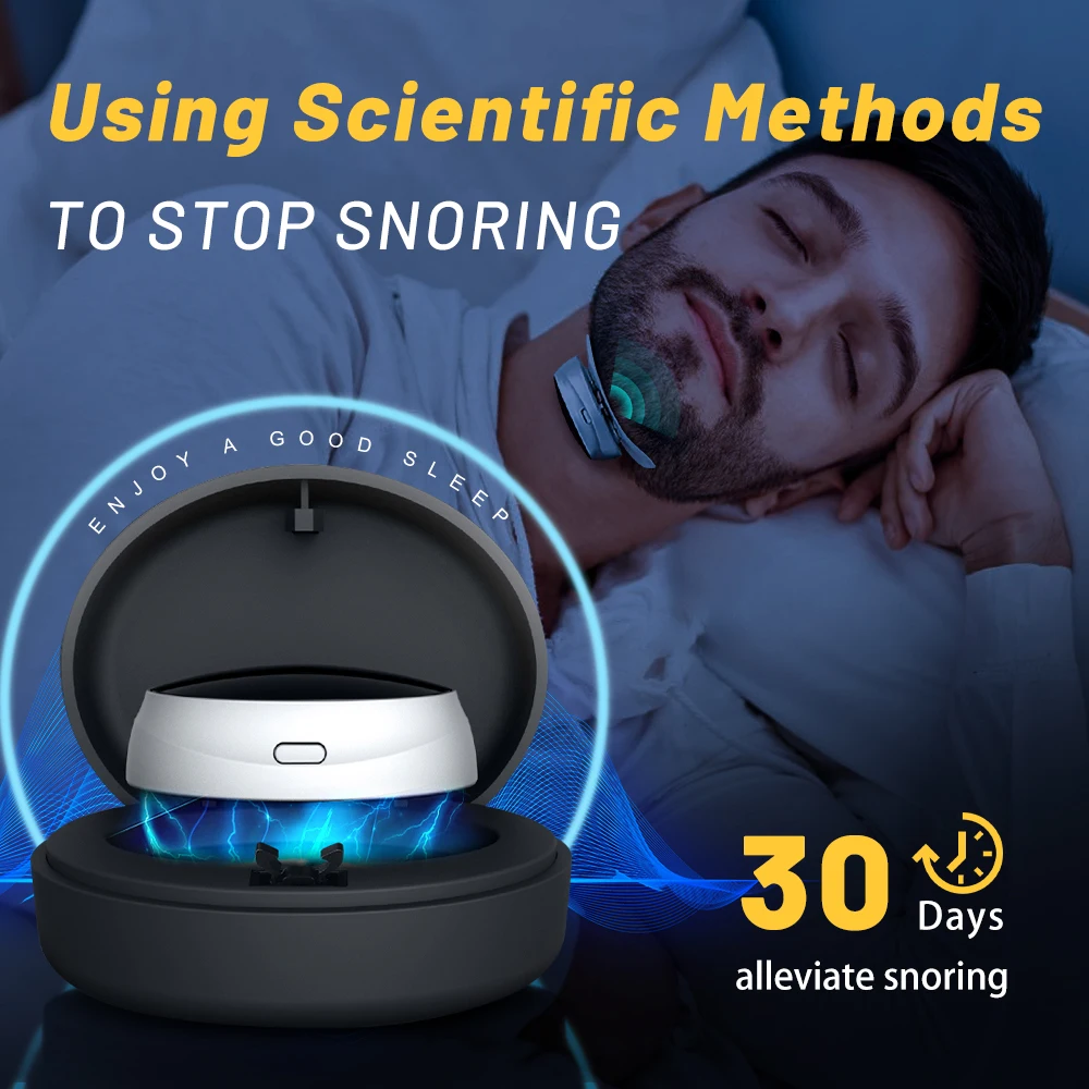 Smart Anti Snoring Device TENS Pulse Snore Stopper Effective Solution Sleep Aid Portable Noise Reduction Health Sleep Improve