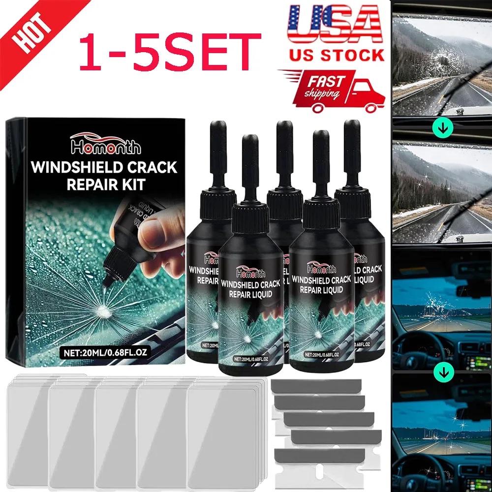 

1-5 компл. автомобильная нано-жидкость для ремонта лобового стекла, комплект для ремонта чипсов и трещин, жидкость для ремонта стекла