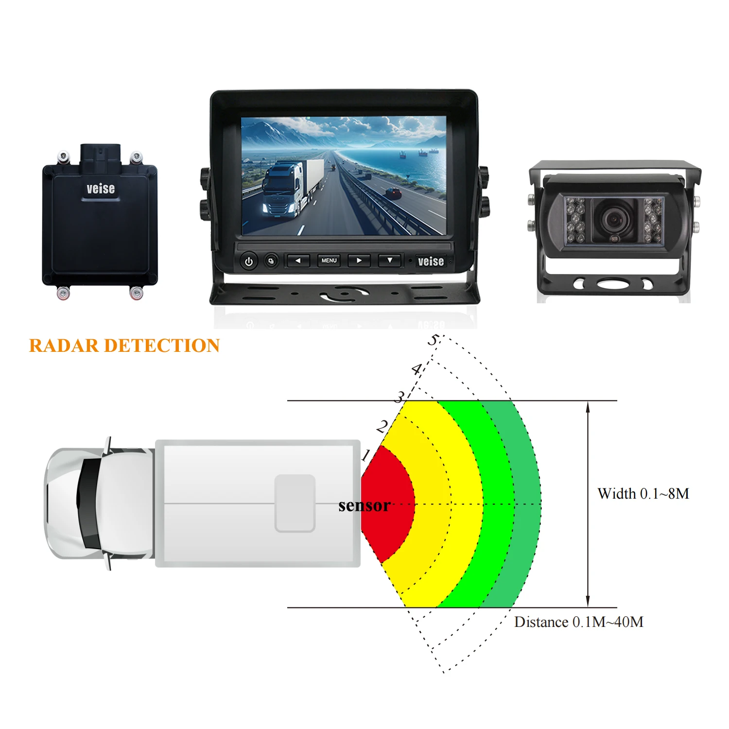 

reversing radar truck reverse anti collision radar sensor vehicle blind spot ing