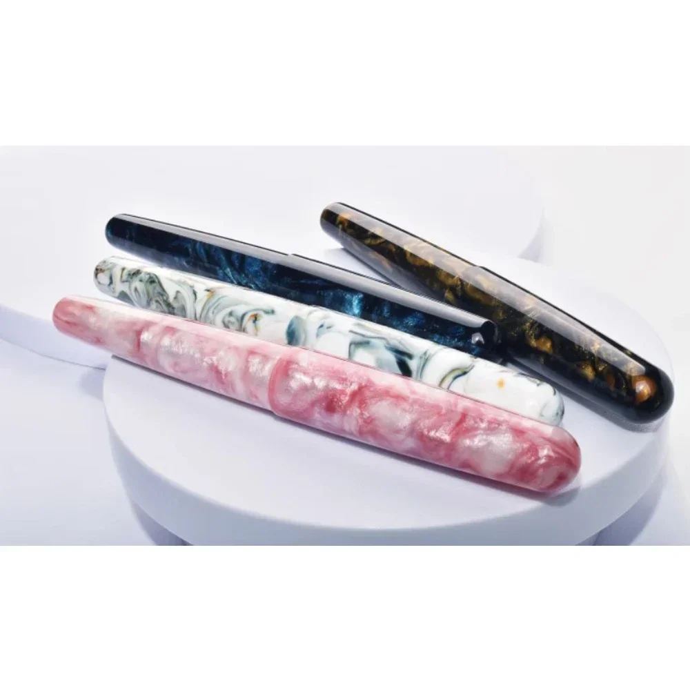 

New Fuliwen 017 Acrylic Fountain Pen Big Size golden 0.7mm nib Beautiful Ink Pen Business Gift Pen Office supplies stationery