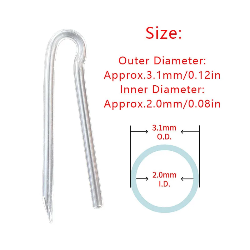2/12/50 Pcs Hearing Aid R-Tube Preformed R-Tone Wire BTE Tube Replacement R-Shaped Sound Tube Hearing Aid Accessories