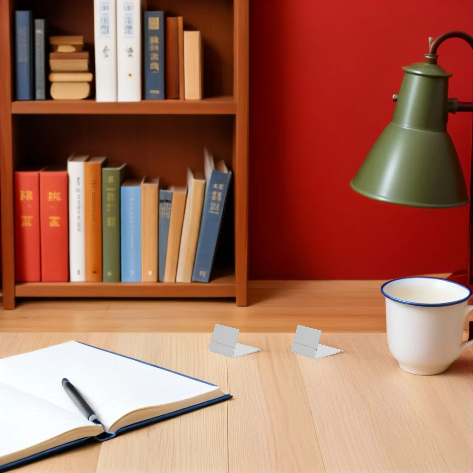 

Набор из 6 подставок для визиток из нержавеющей стали: вертикальные настольные держатели для офисных и конференц-столов, минималистичный дизайн