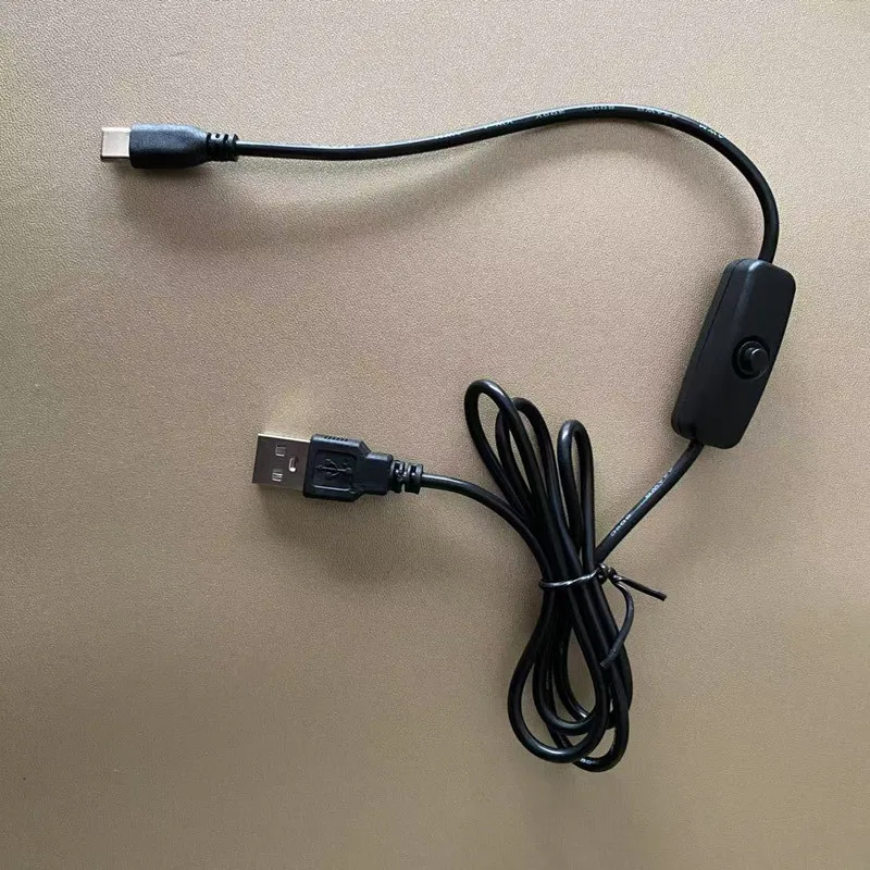 

1M Universal USB to Type C Switch Cable With On/Off Button Switch Charging Cable Power Supply Extension Wire