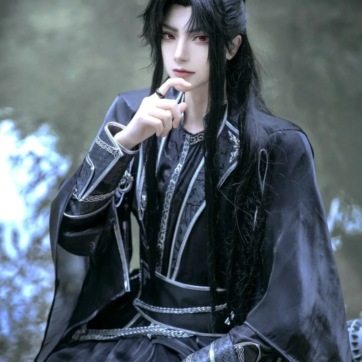 

Chang Yue Jin Ming Tan Tai Jin/Xiao Fuxuan/Mo Ran/Hei Shui Cosplay Costume Ancient Style Han Dress Black Hanfu Cloth