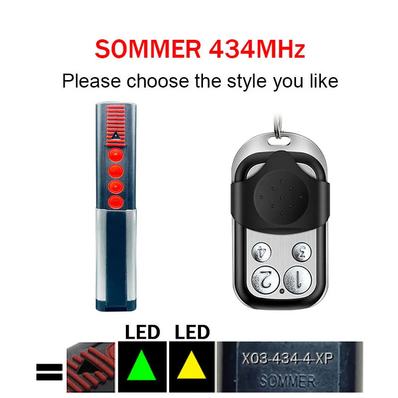 SOMMER 4022 TX02-434-2 4013 TX03-434-4-XP 4014 TX03-434-2 Garage Door Remote Control 433.92MHz Rolling Code Gate Remote Control