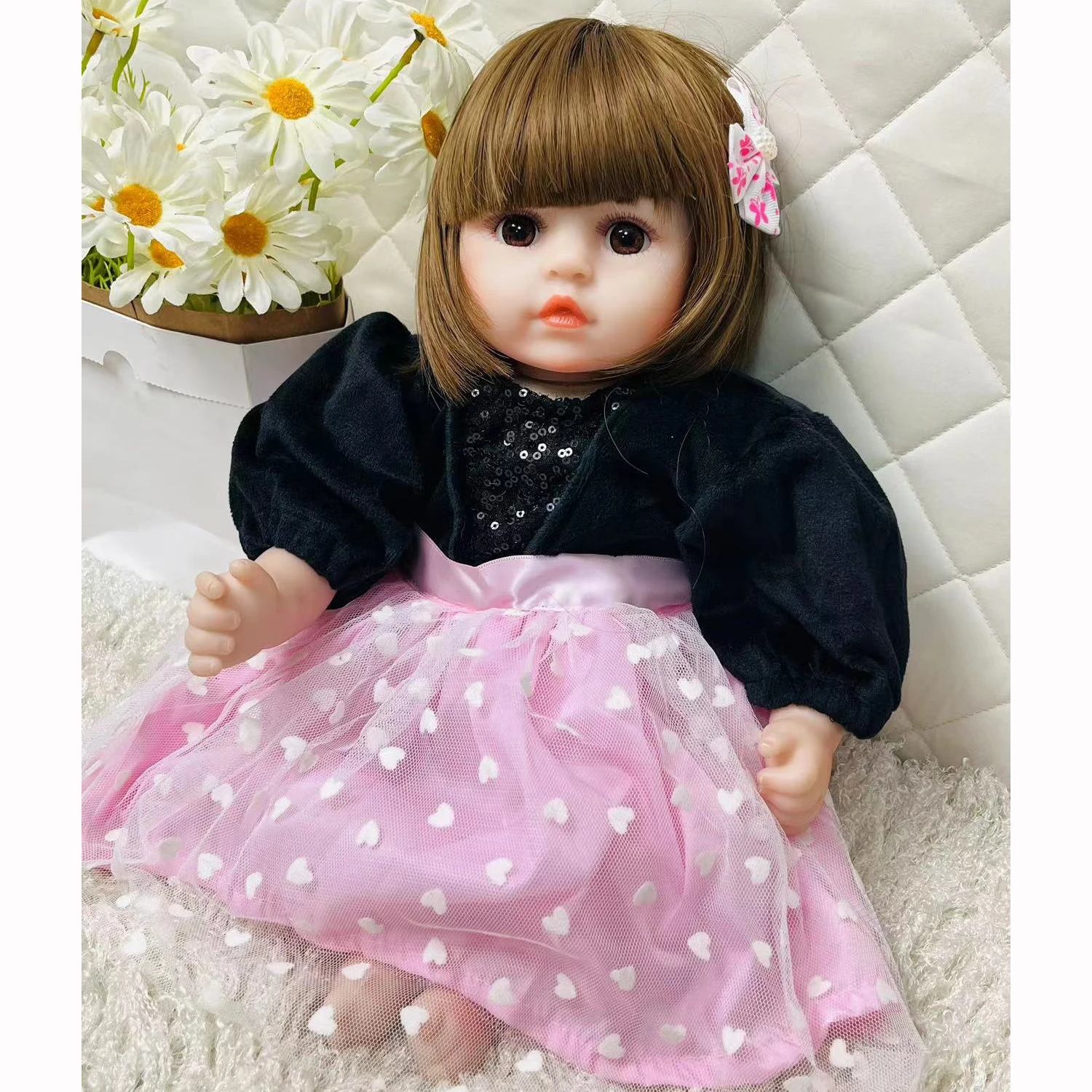 KEIUMI Fashion cosplay Princess Babies Doll 16 Inch Soft Silicone Reborn Baby Dolls Lifelike Bonecas Kids Xmas Birthday Gifts