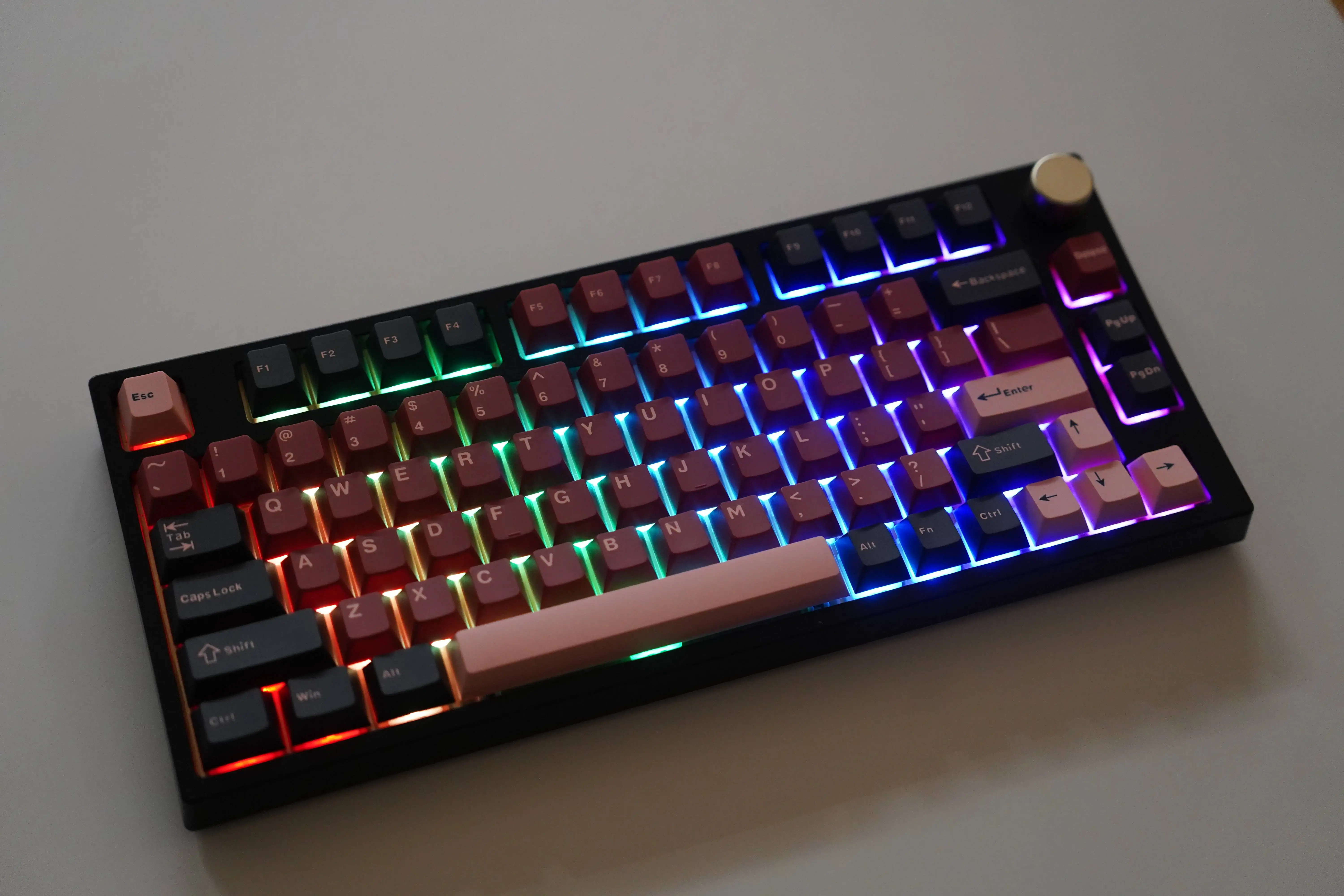 MATHEW TECH MK80 Max Mechanical Keyboard RGB Hot-swappable Three-mode Wireless 75% Layout Linear Switch for Game/Office