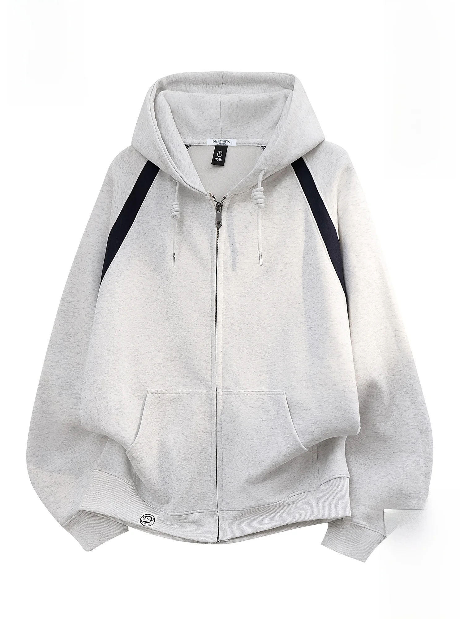 

PaulFrank Thiened Fce Lined Loose Fit Long Sve Hoodie for Men Winter Casual Sle Zipper Design Comfortable Cotton Blend