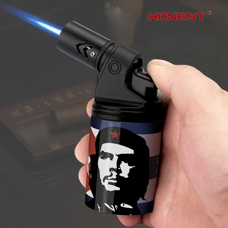 

New HONEST Torbo Lighter Compact Butane Jet Flame Torch Windproof Fire for Cigars Camping Igniter Men's Accessory Smoking Gifts