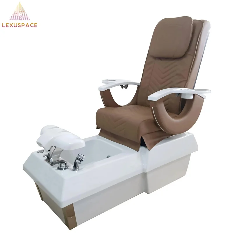 High Quality Nail Salon Foot Spa Chair Customized Fiberglass Base Pedicure Basin Bowl Adjustable Whirlpool Backrest US Style