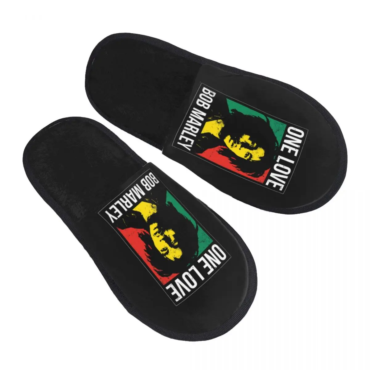 Custom Jamaica Reggae Rock Bob Marley Guest Slippers for Hotel Women House Slipper