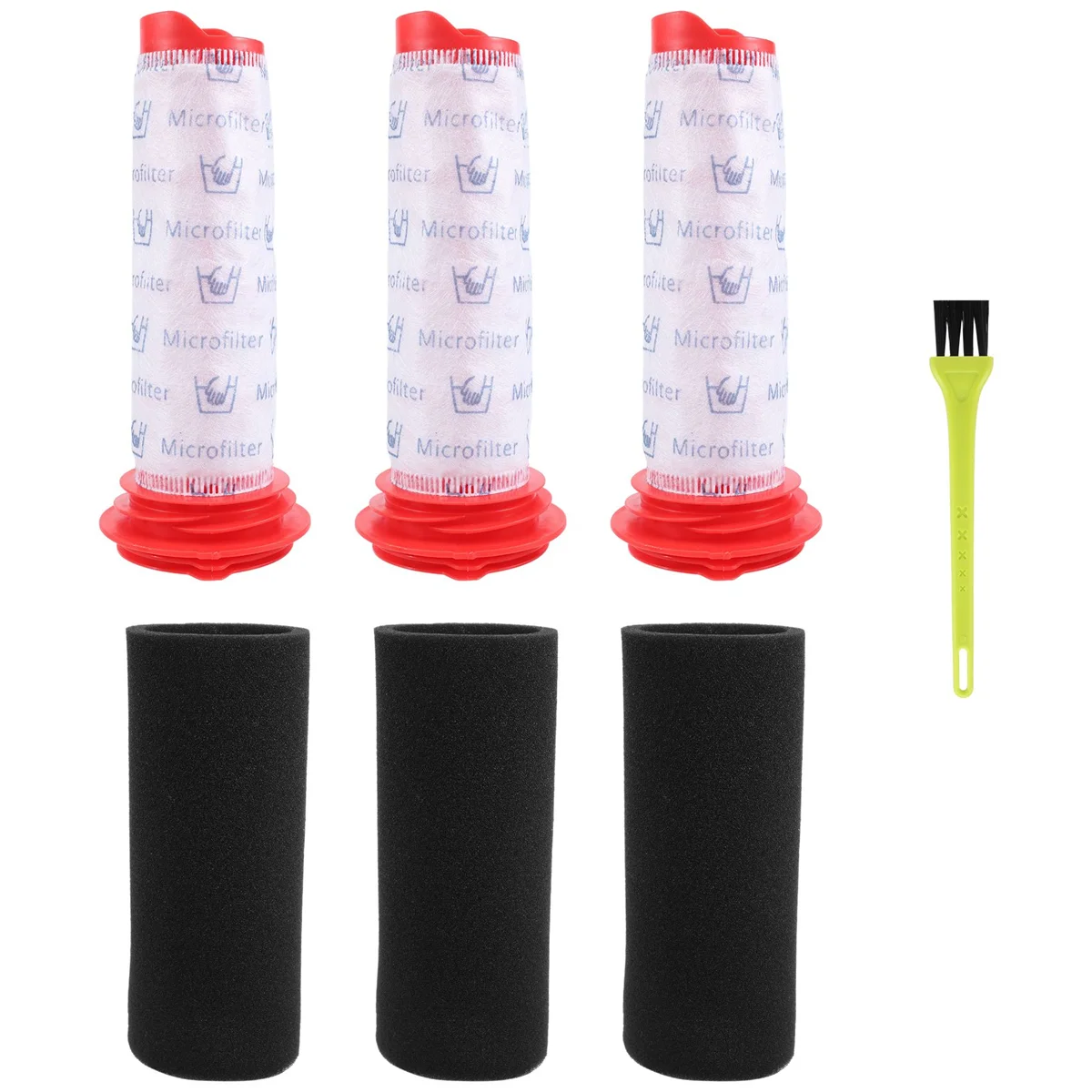 보쉬 무선 진공 청소기용 교체 필터 키트, 메인 스틱 필터 3 개, 폼 애슬렛 필터 3 개
