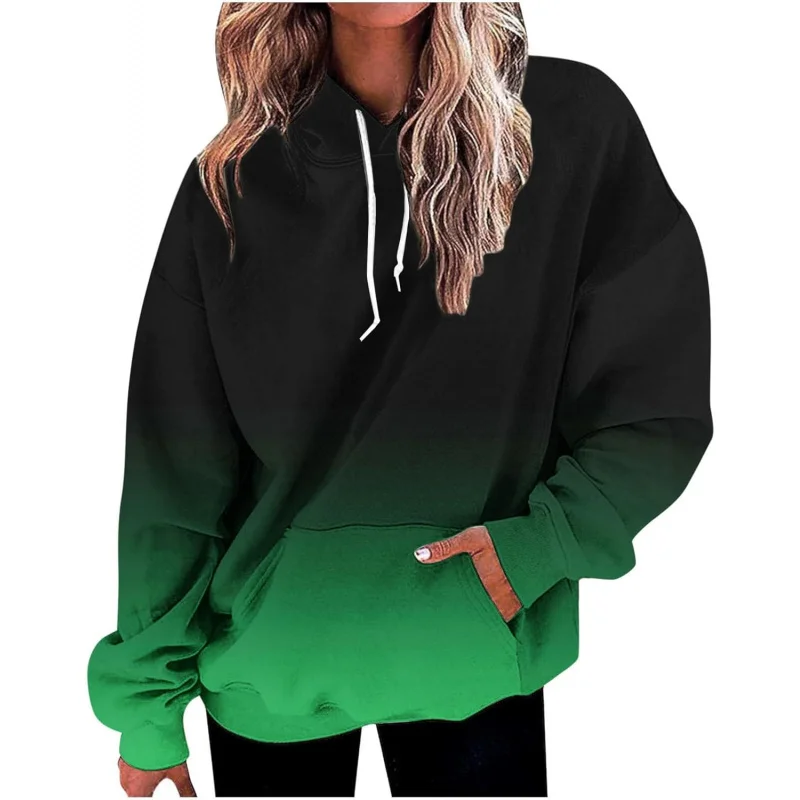 

2024 Women's Fashion Sportswear Long Sleeve Drawstring Hoodie