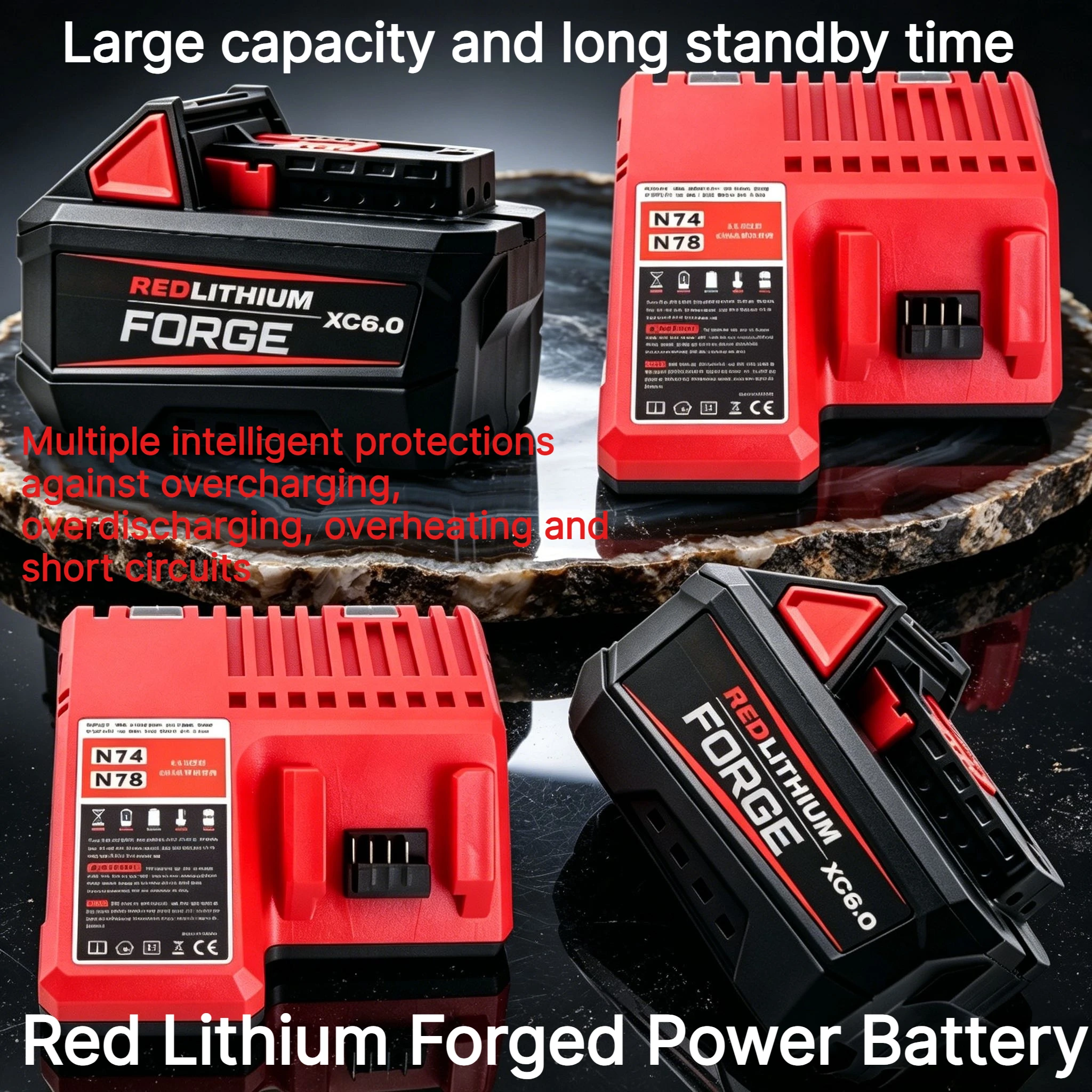 

For Milwaukee M18 18V power battery, excellent voltage performance, keep steady power under strong vibration environment.