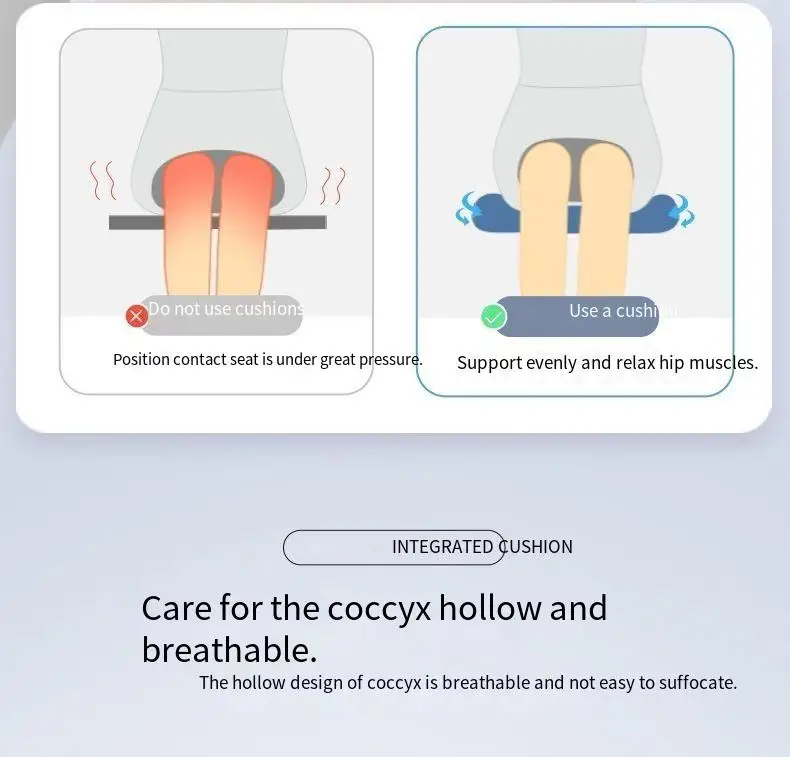 Solvath 2026 New Lumbar Support Memory Foam Cushion Ergonomic Pressure Relief Pad Comfort Sitting for Sedentary Use