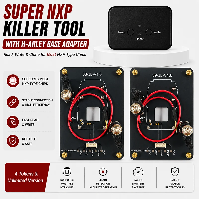 

Super NXP Killer Read Copy Device With Adapter Base For H-arley Key All NXP Smart Keys Clones 4 Tokens & Unlimited Version