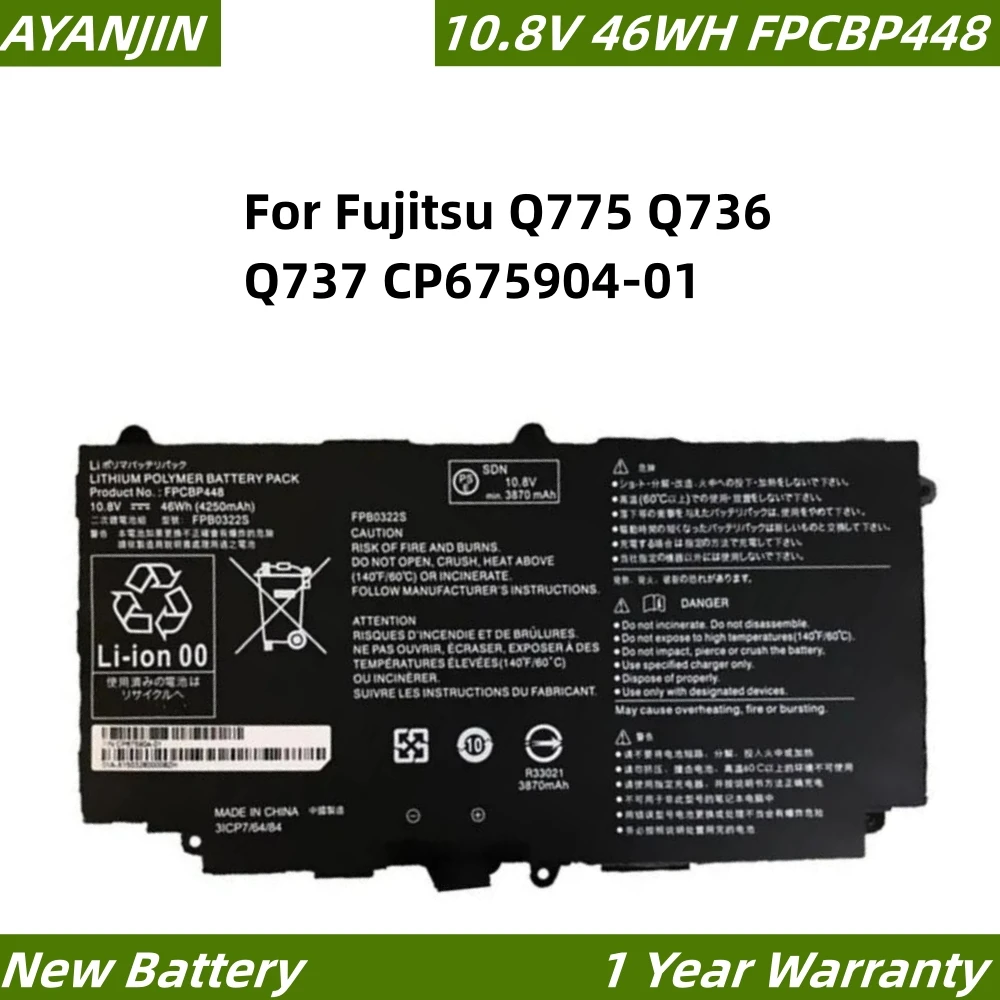 Imagem -01 - Bateria do Portátil 10.8v 46wh 4250mah Fpcbp448 Q775 Q736 Q737 Cp67590401 Fpcbp448 Fpb0322s bateria do portatil 108v 46wh 4250mah fpcbp448 q775 q736 q737 cp67590401 fpcbp448 fpb0322s 01