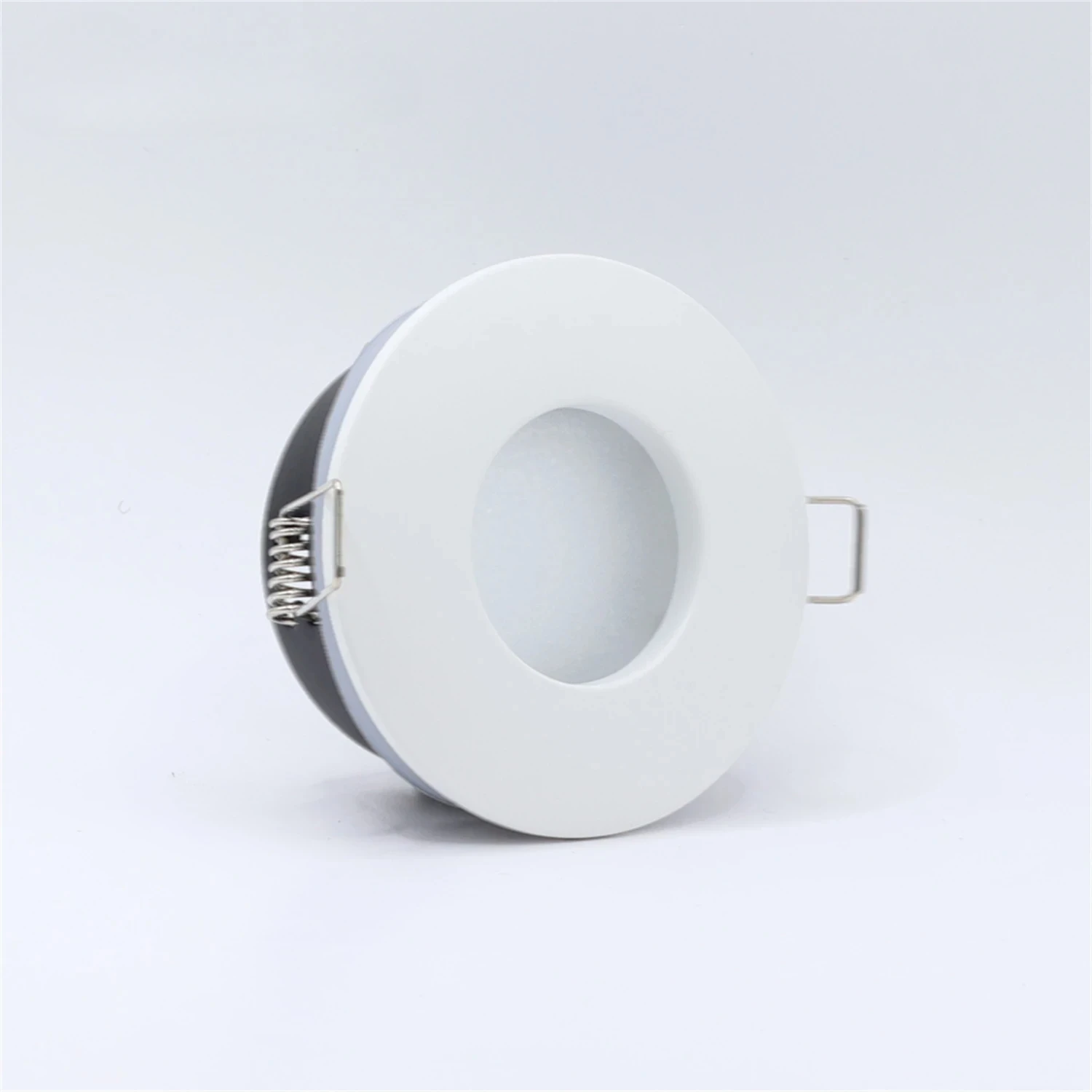 White Round Zinc Alloy Cut Hole 70mm Downlight Fittings Swivelling Recessed Spotlight Fixture Frame