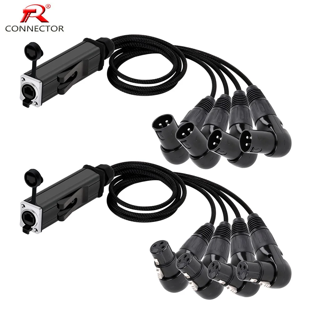 angulo direito xlr masculino e feminino cabo de audio splitter extensao de rede palco estudio speaker rj45 conversor cat5 3pin 01