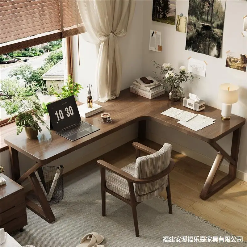 Solid wood corner desk corner desktop computer desk bedroom double bedside table student home study desk