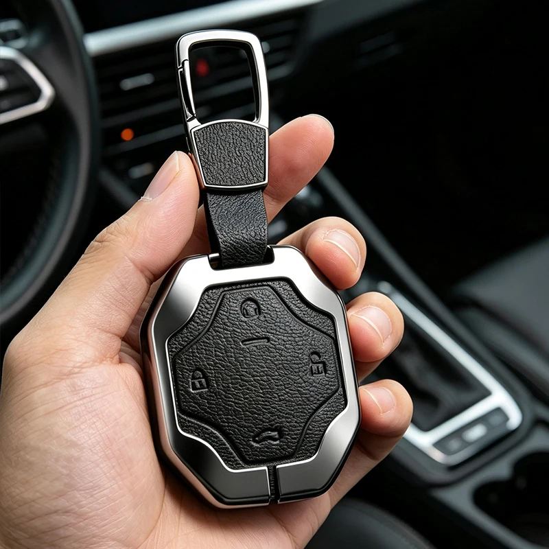 Car Key Case Remote Cover for Chery Jetour T2 Traveler Traveller Pro 2023 2024 Zinc Alloy Leather Protect Shell Accessories
