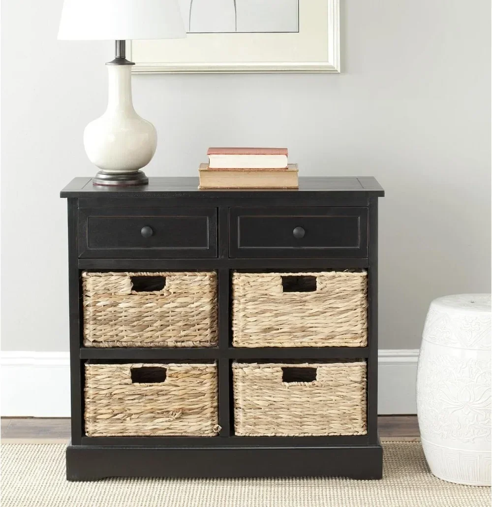 American Homes Collection Herman Brown Wicker Basket Storage Unit dressers for bedroom  bedroom furniture