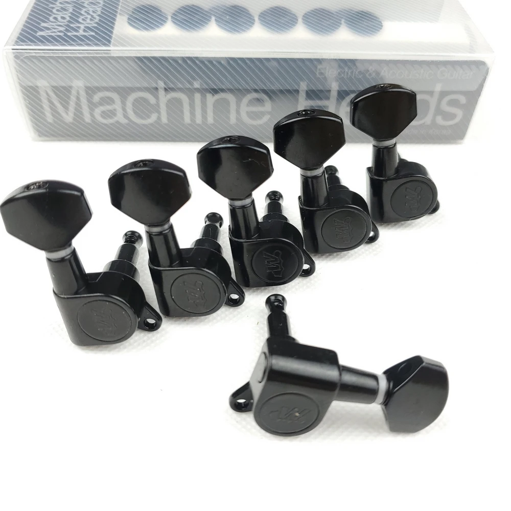 

Wilkinson WJN-07 Electric Guitar Machine Heads Tuners Black Tuning Pegs