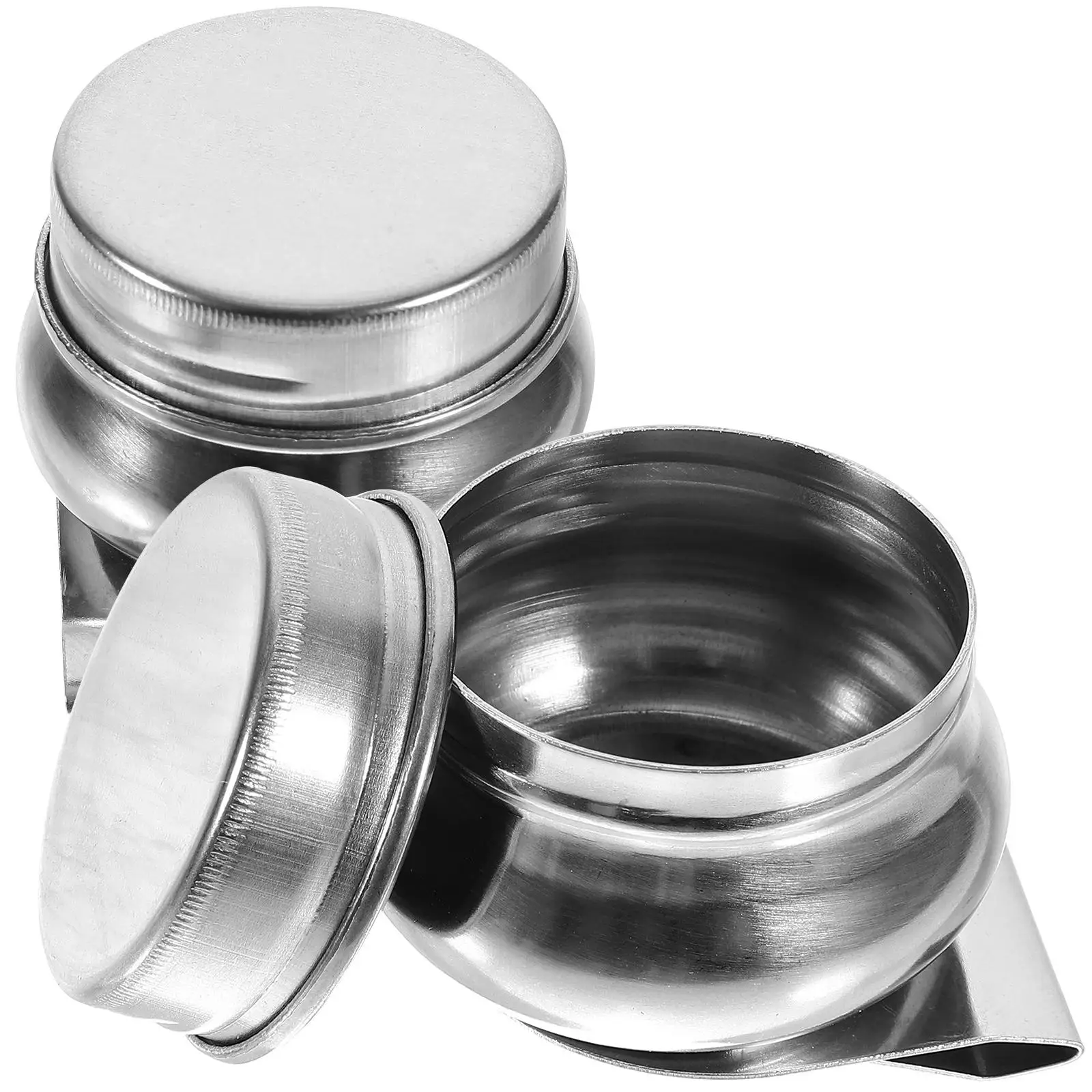 

2 Pcs Color Palette Stainless Steel Oil Paint Mixing Pot Watercolor Full Pans Painting Tools
