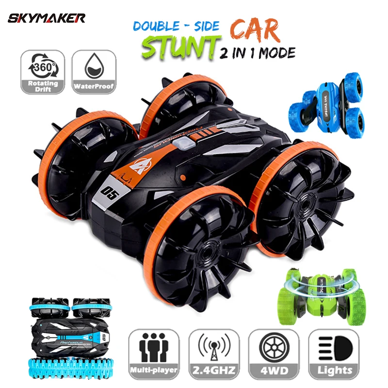 4WD RC Stunt Car 2.4G Radio Remote Control Car Double Side Waterproof  RC Car 360° Reversal Model Toys For Children Boy Gifts