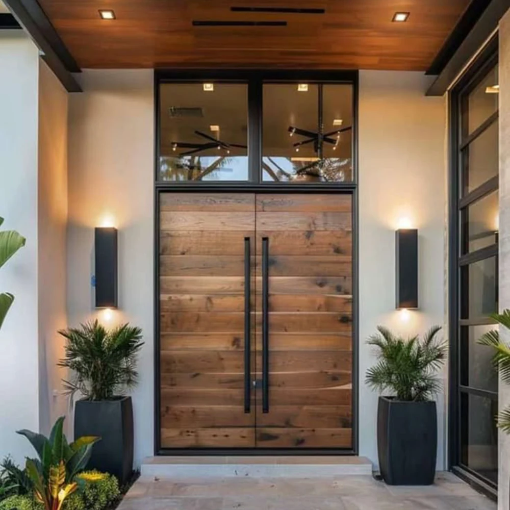 باب بابية مزدوجة مدخل بوابة أمان أمامية دخول الأبواب الرئيسية الخارجية الداخلية محور الباب الألومنيوم ديكور المنزل مخصص