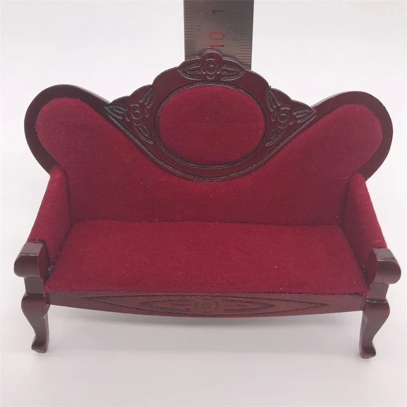 1:12 casa de muñecas 3 piezas Mini sofá modelo conjunto Mini sillón muebles