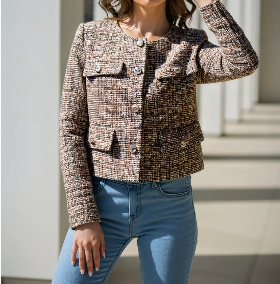 

High end socialite temperament short floral jacket, small fragrant style jacket for women