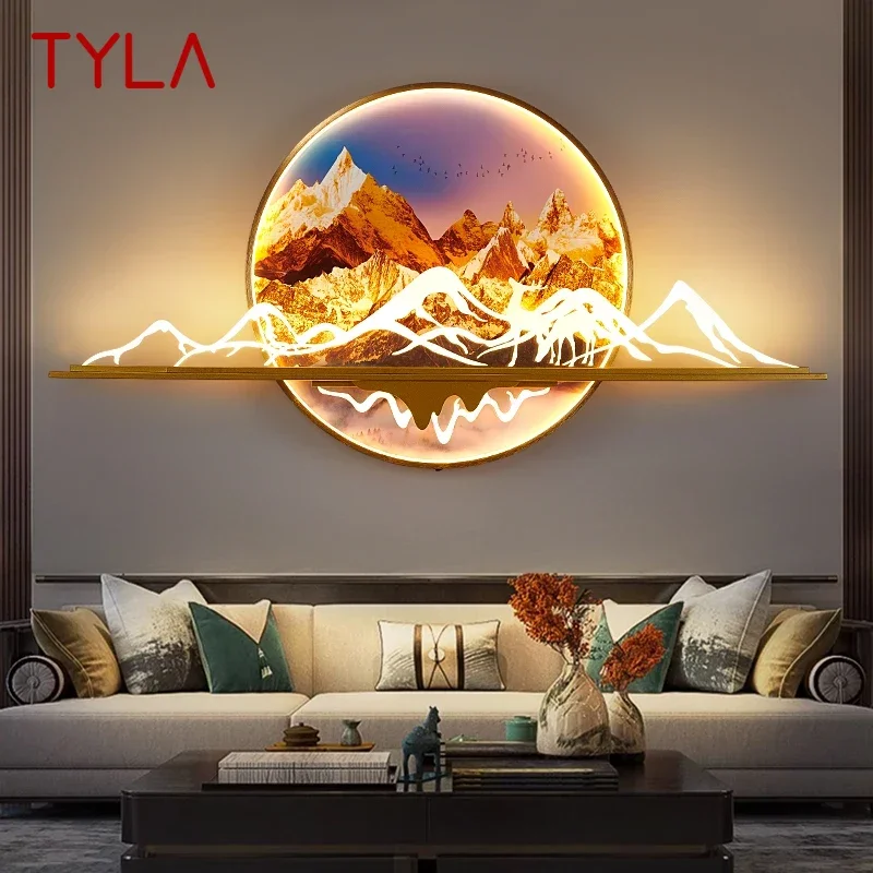 

TYLA Modern Picture Wall Light LED Chinese Creative Landscape Mural Lamp For Home Living Room Study Bedroom Decor Painting