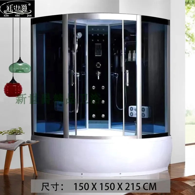 integrated bathroom, shower room integrated bathtub steam glass partition arc fan bath household