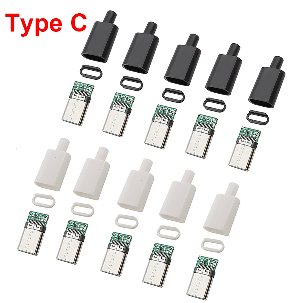 10szt USB 3.1 Typ C Wtyczka męska Złącze z obudową 24Pin Typ-C Wtyczki do ładowania Spawanie DIY Kabel do transmisji danych Akcesoria Naprawa