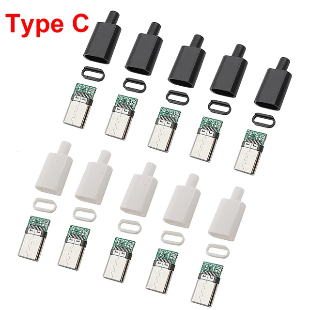 10szt USB 3.1 Typ C Wtyczka męska Złącze z obudową 24Pin Typ-C Wtyczki do ładowania Spawanie DIY Kabel do transmisji danych Akcesoria Naprawa