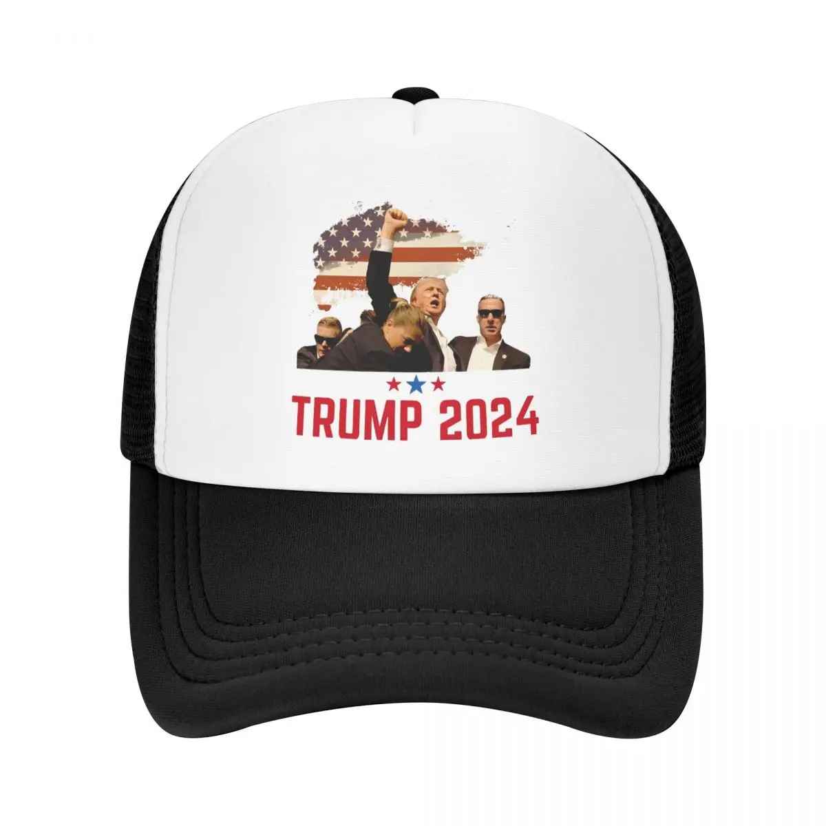 

Trump Rally Shot Outfits Mesh Trucker Hat Summer Outdoor 2024 Election Mesh-back Sun Caps Vintage Adjustbale