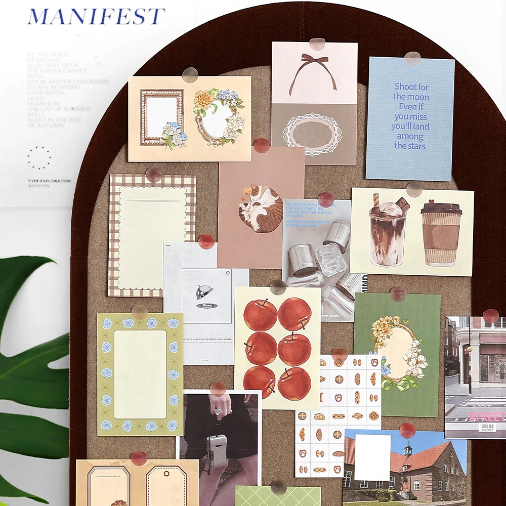 50sheets Retro Ins Memo Material Book Decorative Paper Creative Collage Junk Journal DIY Scrapbooking Aesthetic Craft Paper