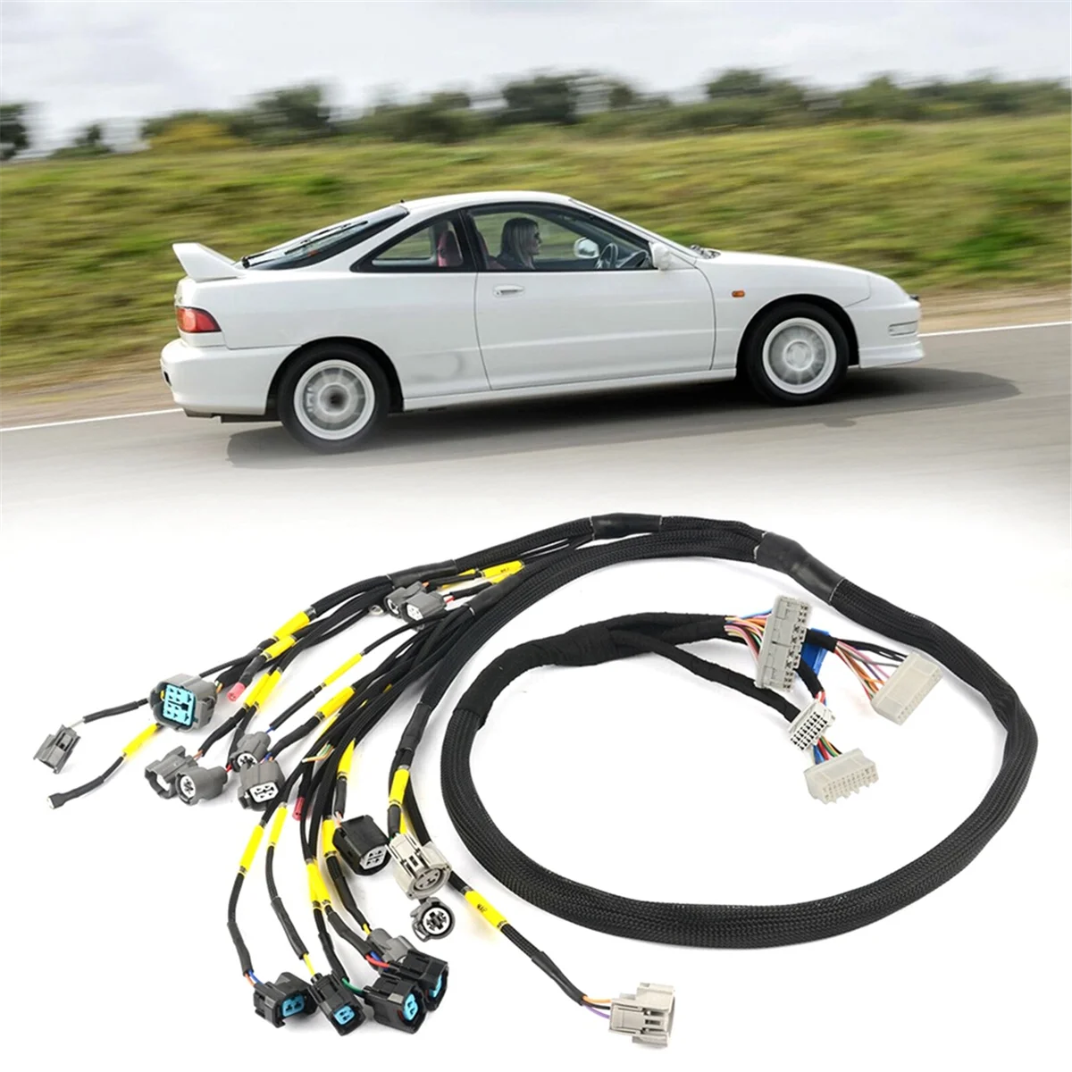 

CNCH-OBD2-1 Engine Motor Wiring Harness for Honda Civic Integra B16 B18 D16 EK EG EM Tucked OBD2 Budget D & B-Series