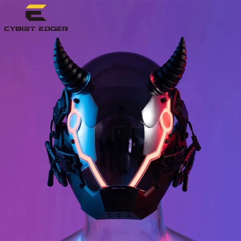 Led Cyberpunk Helm Gezichtsmasker Ritme Technologie Comic Display Cosplay Gloeiend Gezichtsveranderend Cool Masker Schietrekwisieten Decoratie - afbeelding 1