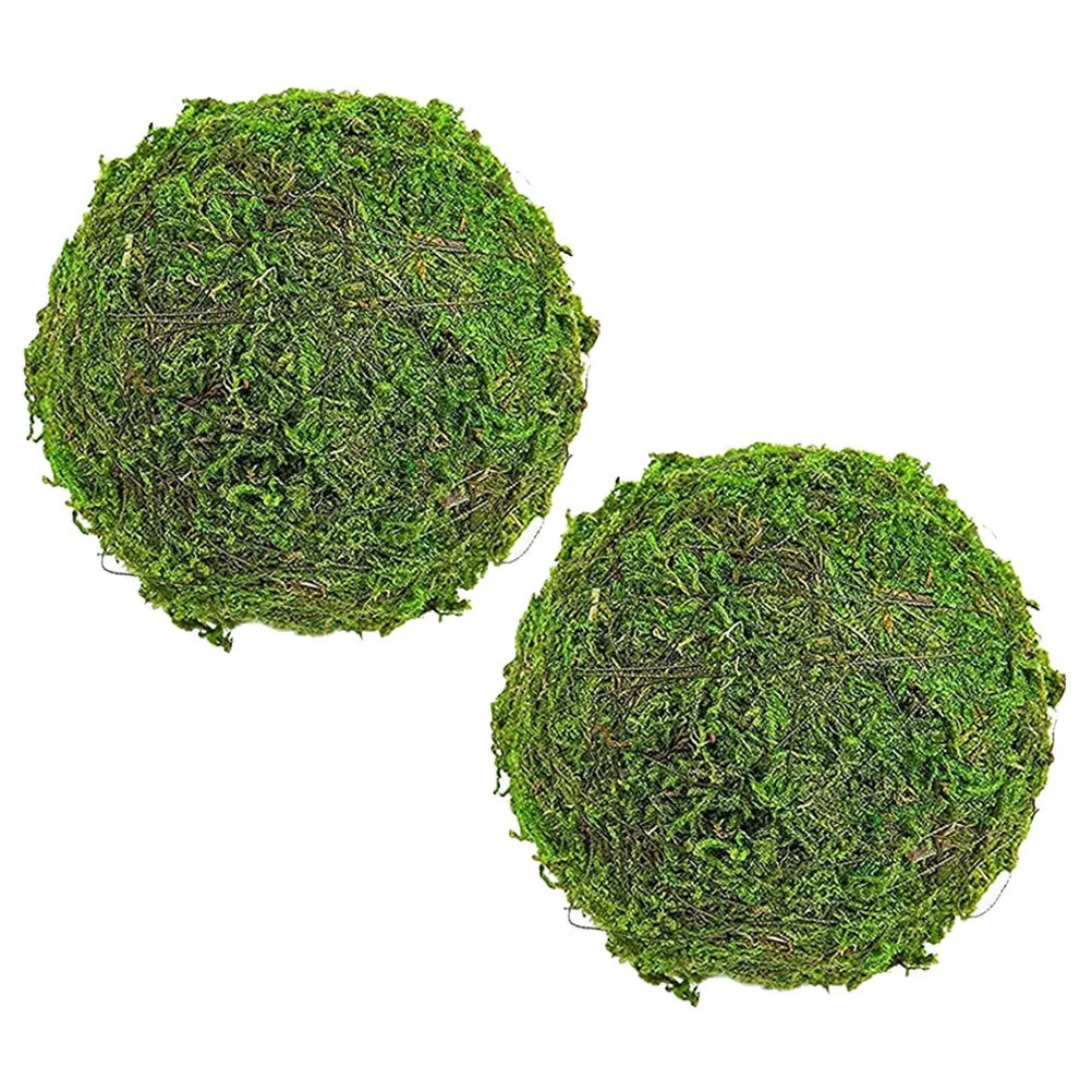 

2Pcs Decorative balls Natural Artificial Moss Globes Handmade for Bonsai Garden Living Room Wedding Party Centerpiece
