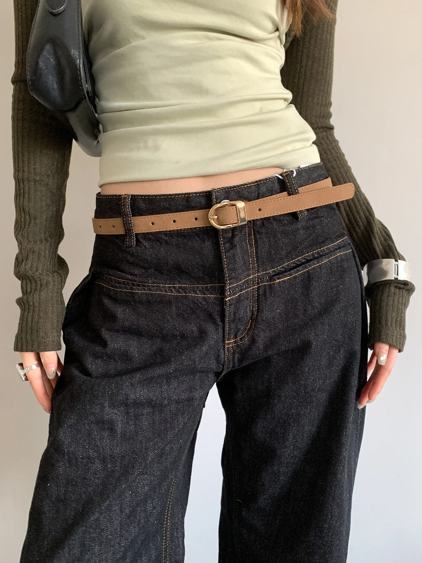 Simple And Versatile Women's Jeans Belt Fashionable Accessory For A Suit
