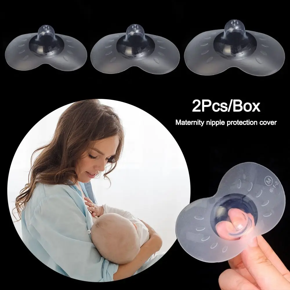 2Pcs/Box Silicone Nipple Protector Ultra-thin Butterfly Shape Nursing Supplies Breastfeeding Device Anti-bite Nipple Stickers